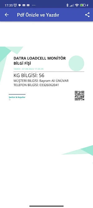 DATRA Loadcell Terazi Okuyucu Screenshot 1