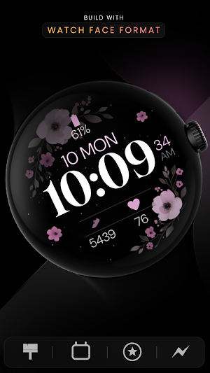 Simple Floral 5 Watch Face Screenshot 2