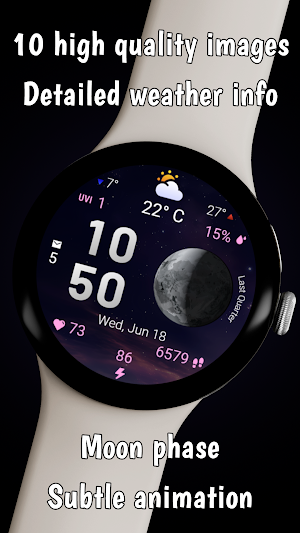 Moon & Weather watchface Screenshot 1