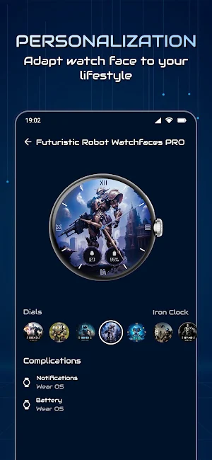 Futuristic Robot Watchface PRO Screenshot 1