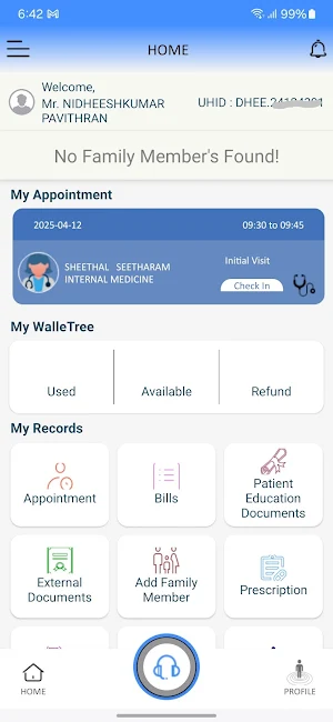 DHEE Patient Portal Screenshot 1
