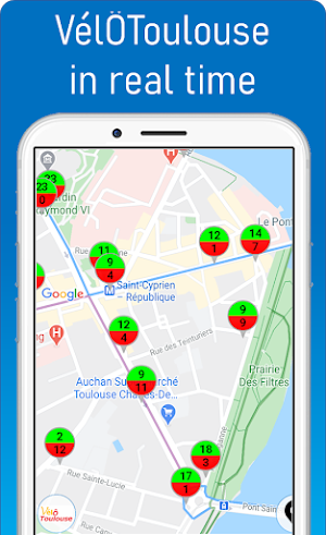 Bicycle lanes Toulouse Screenshot 2