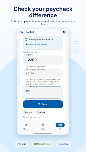 ShiftPocket: Paycheck Tracker Screenshot 2
