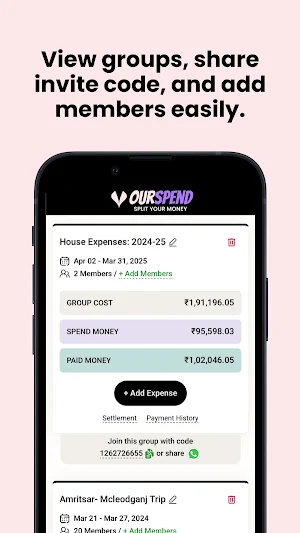 OurSpend - Split your money Screenshot 2