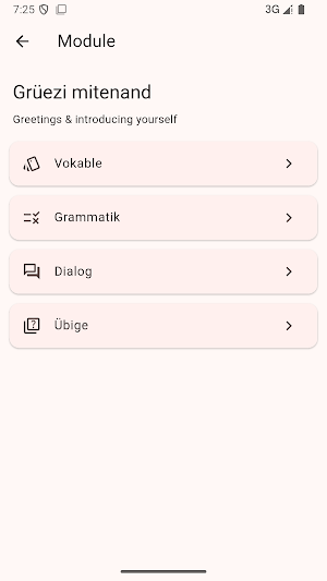 Swiss German A1.1 Course Screenshot 1