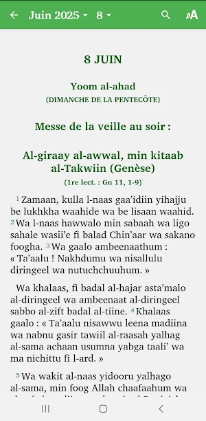 Chadian Arabic Lectionary Screenshot 1