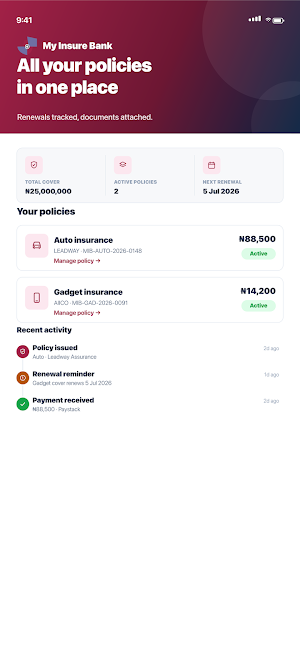 My Insure Bank Screenshot 1