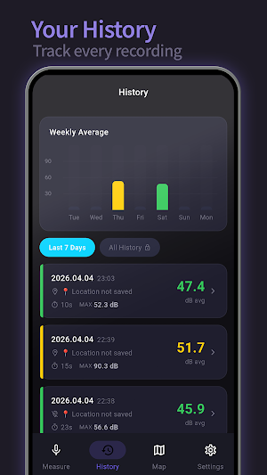 DecibelMap - Noise Level Meter Screenshot 2
