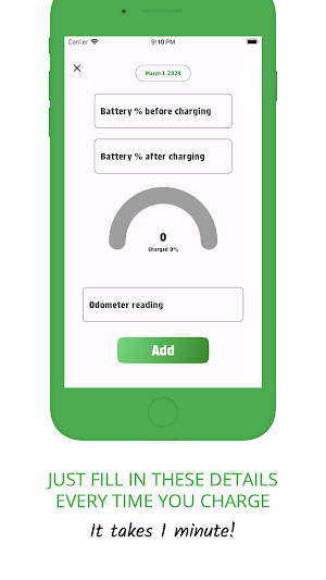 Electric Car Mileage Tracker Screenshot 1
