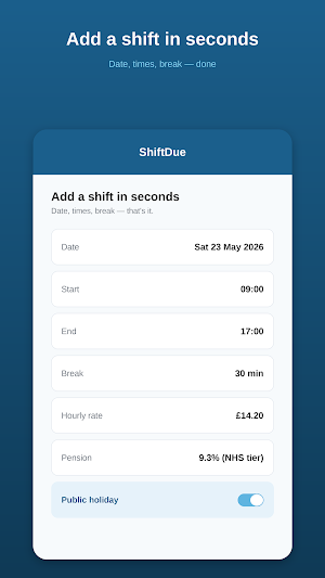 ShiftDue: UK Shift Pay Screenshot 1
