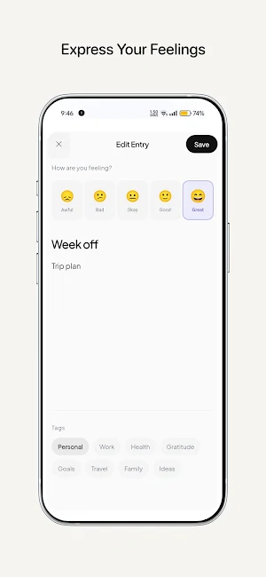 Journal: Private Daily Diary Screenshot 2
