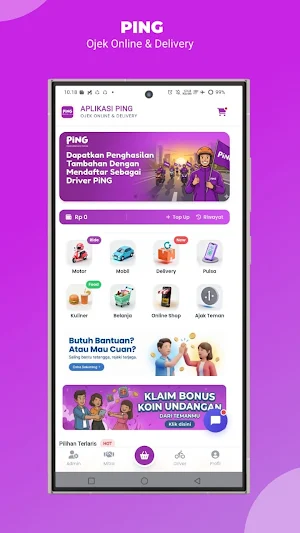 PING -Aplikasi Ojek & Delivery Screenshot 2