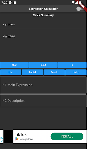 Expression Calculator Screenshot 1