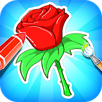 Flower Coloring Book & Drawing Book