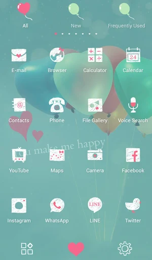 Heart Balloons +HOME Theme Screenshot 2