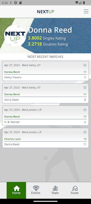 NextUp Pickleball Screenshot 1