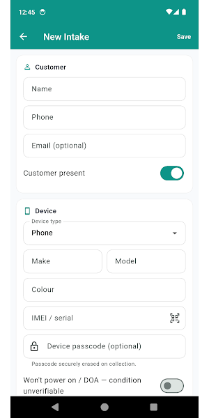 RepairProof: Phone Repair Log Screenshot 2