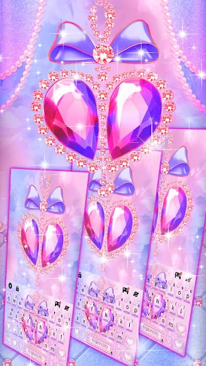 Pink Diamond Bowknot Keyboard Theme Screenshot 1