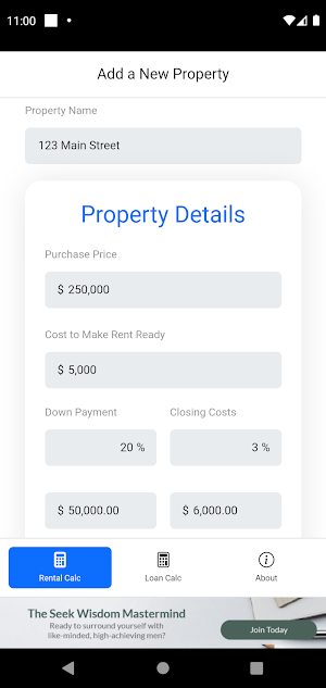 Ingram Rental Calculator Screenshot 0