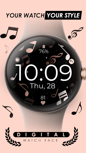 Musical Note Bronze Watch Face Screenshot 0