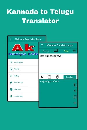 Kannada to Telugu Translation Screenshot 2