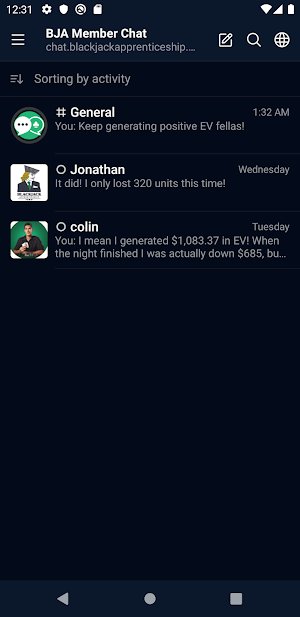 BJA Member Chat Screenshot 1