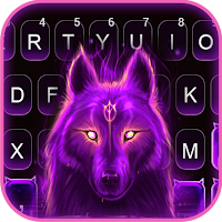 Purple Wolf Guardian Keyboard Background