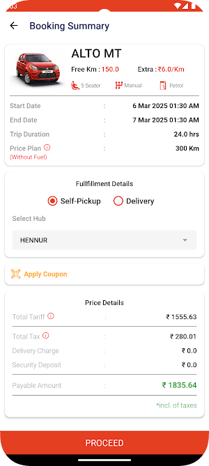Onroadz -Self Drive Car Rental Screenshot 2