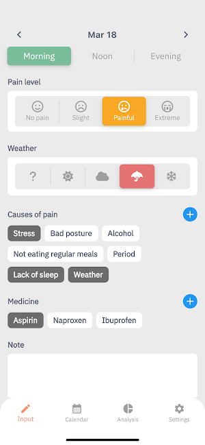 Headache Log Screenshot 0