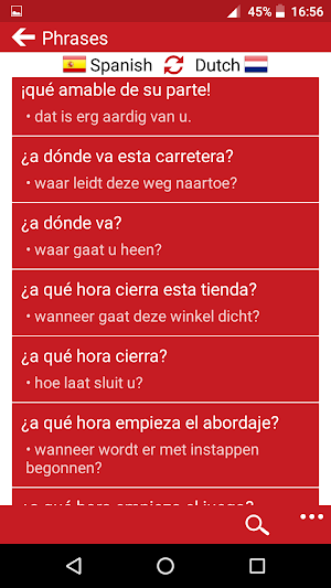 Dutch - Spanish : Dictionary & Education Screenshot 2