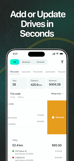 Mileage Tracker: Trip Log Screenshot 2