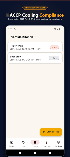 KitchenProof: HACCP Temp Log Screenshot 1