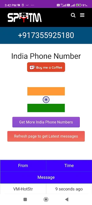 Receive SMS Online - India Screenshot 2