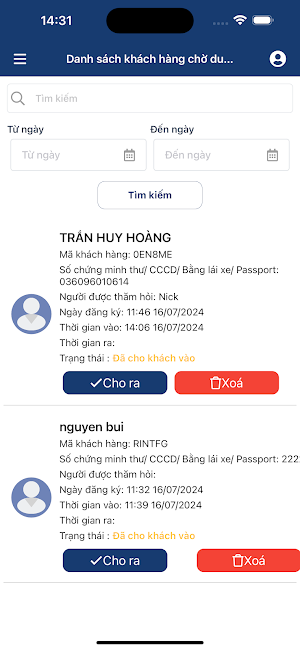 Mega - Quản lý vào ra Screenshot 2