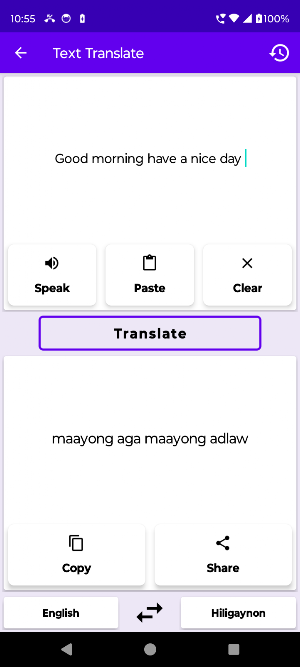 English Hiligaynon Translator Screenshot 1