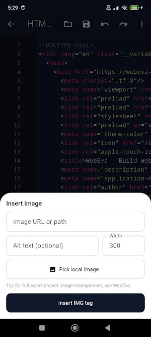 HTML Viewer & Editor - Code Screenshot 3