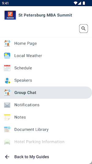 UF Warrington MBA Events Screenshot 1
