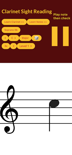 Clarinet Sight Reading Screenshot 0