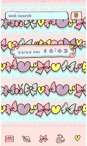 -Minty Ribbon- Theme +HOME Screenshot 0