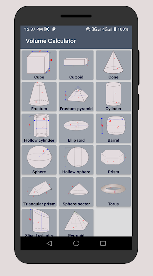 Volume calculator-3D Shapes, geometry calculator Screenshot 0