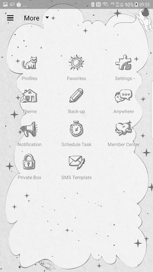 Cartoon doodle skin for Next SMS Screenshot 2