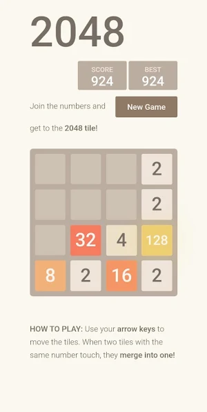 2048 Game Screenshot 1