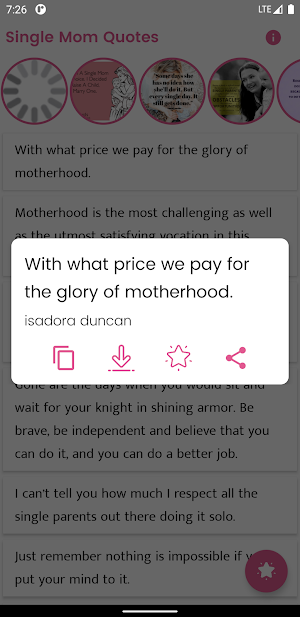 Single Mom Quotes and Sayings Screenshot 0