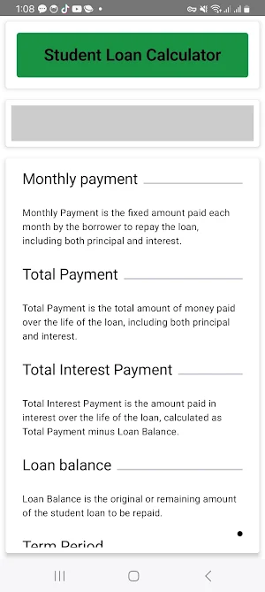 Student Loan Calculator Screenshot 2