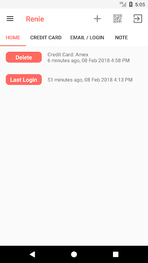 Renie Password, Card & Note Ma Screenshot 1