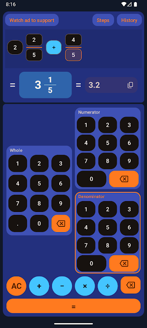 Fraction Calc Pro Screenshot 1