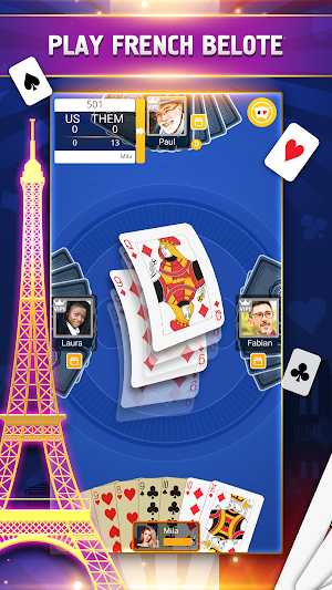 VIP Belote - French Belote Online Multiplayer Screenshot 0