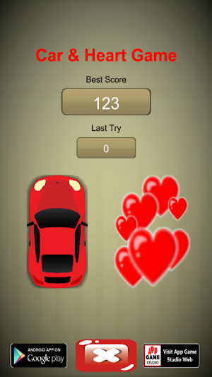 Car Race & Collect Hearts Game Screenshot 0