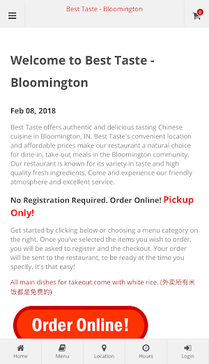 Best Taste Bloomington Order Screenshot 0