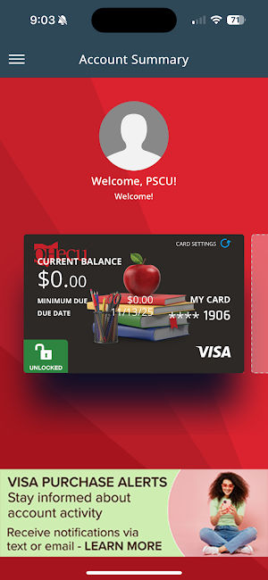 OHecu Card Management Screenshot 1